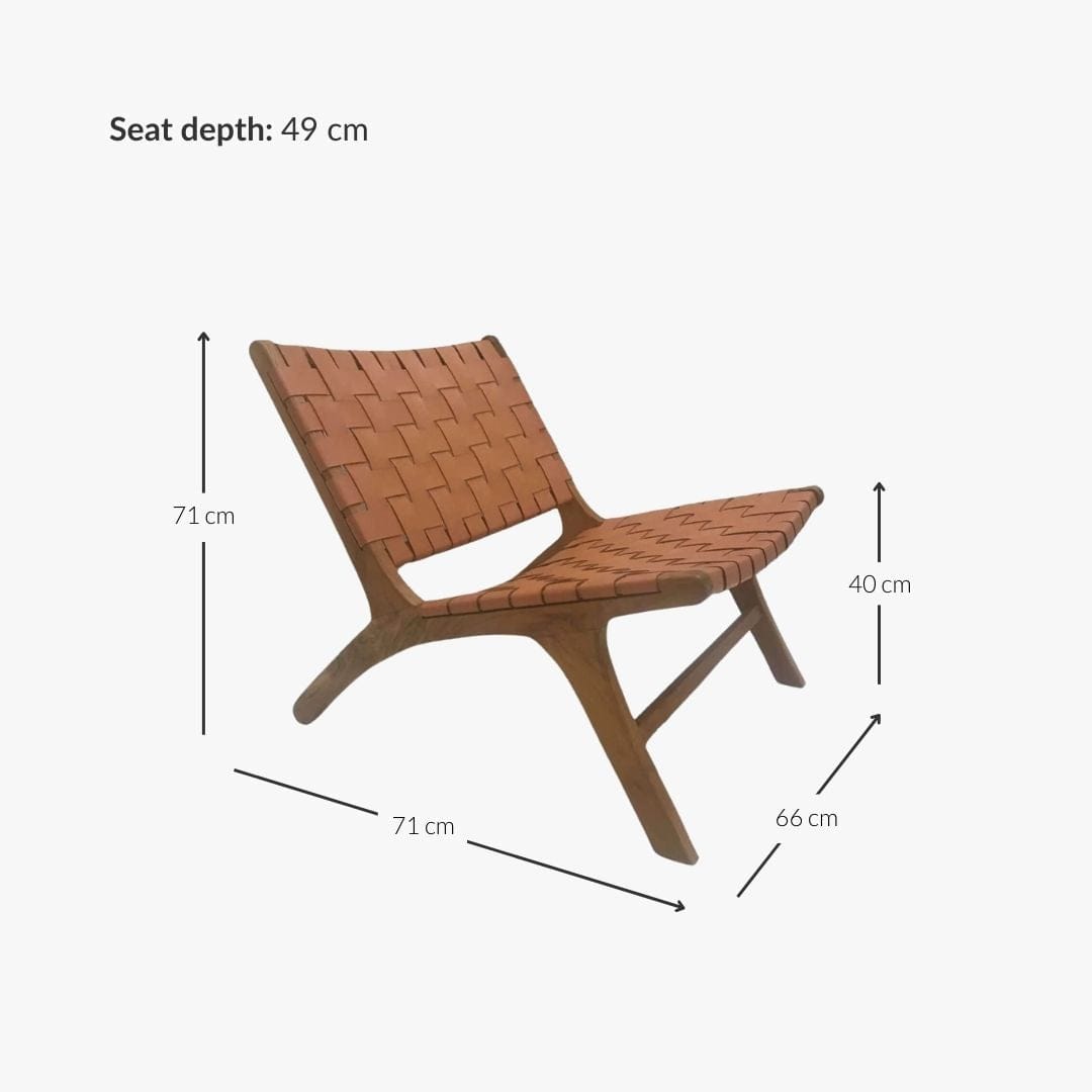 Fauteuil de salon avec ceinture en cuir | Cigar