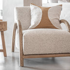 Fronce de coussin Leora, couleur blé | 50x50cm