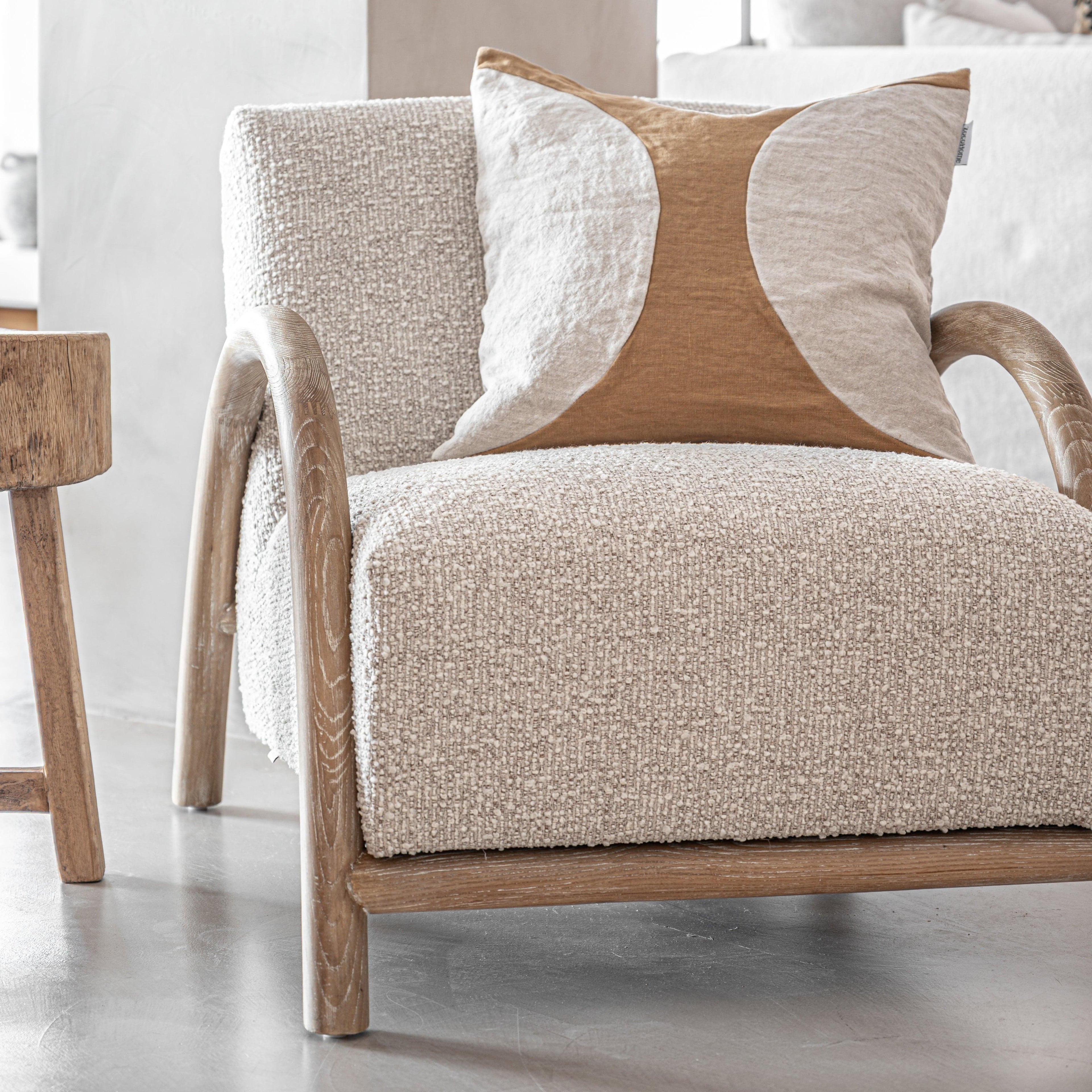 Fronce de coussin Leora, couleur blé | 50x50cm