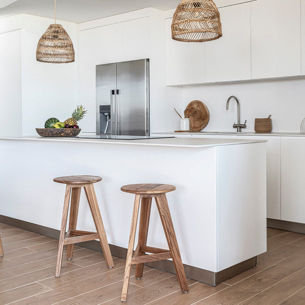 Tabouret de bar en teck Lido | 35x66cm