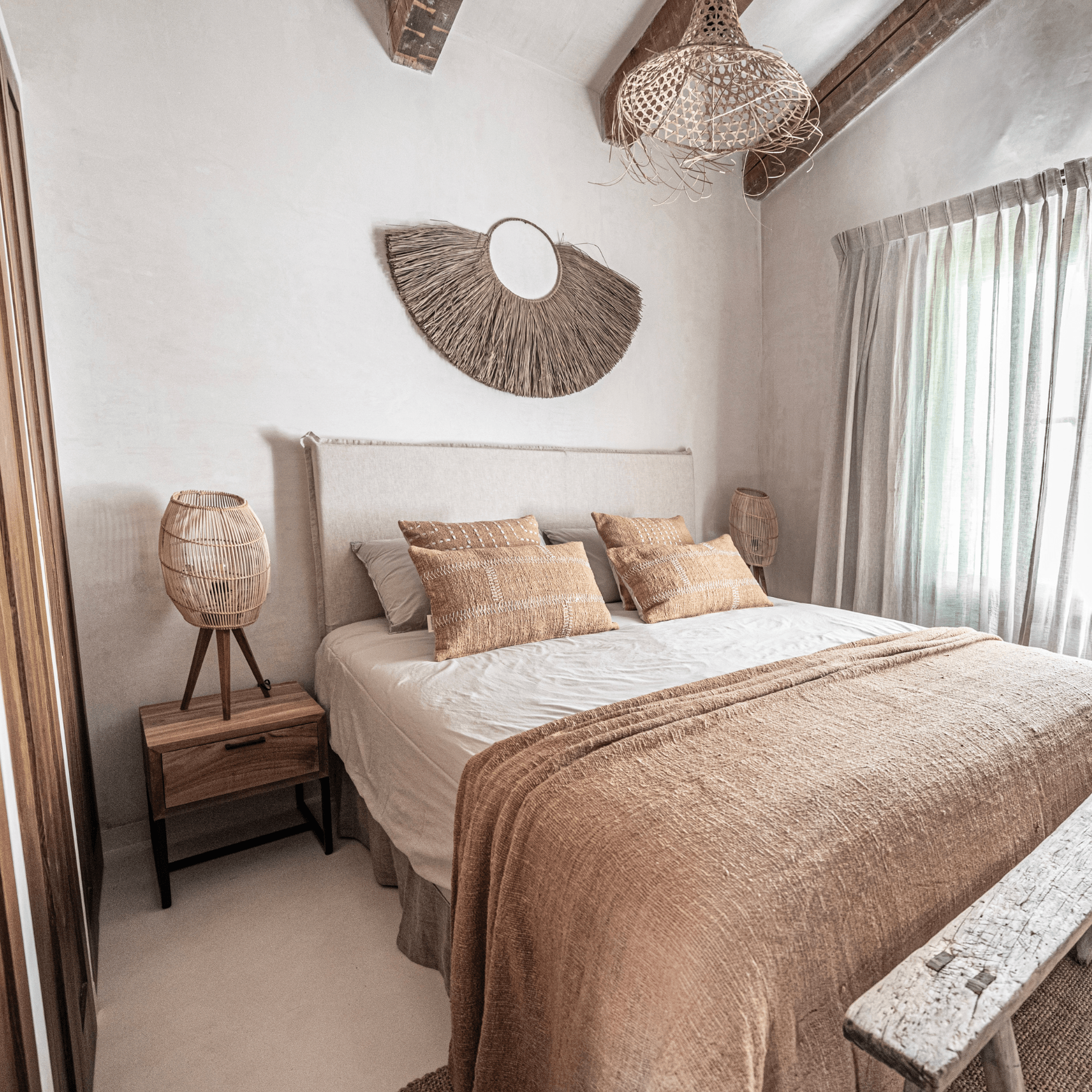 Tête de lit en lin et coton | Naturel