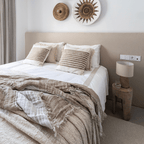 Parure de lit en lin | Naturel/Blanc | 135x200cm