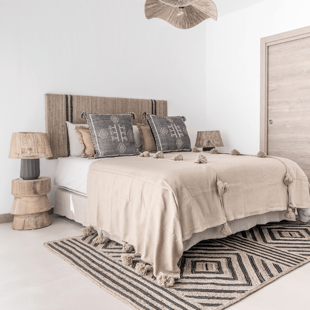 Jupe de lit en lin et coton | Naturel