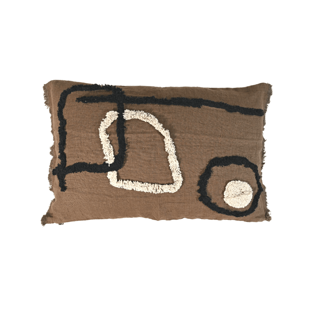 Fronce de coussin en lin/coton | Brownie 40x60cm