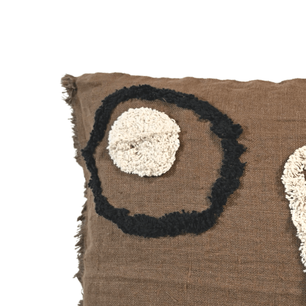 Fronce de coussin en lin/coton | Brownie 40x60cm