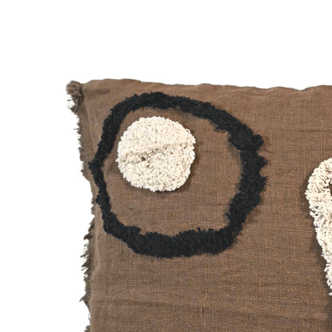 Fronce de coussin en lin/coton | Brownie 40x60cm