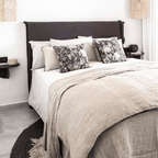 Fronde de palmier Ahe | Housse de coussin en lin | Naturel 45x45cm