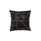 Fronce de coussin en lin | Noir/Moutarde 45x45cm
