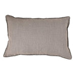 Fronce de coussin en lin | Bord brodé | Granit 40x60cm