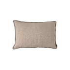 Fronce de coussin en lin | Bord brodé | Naturel 40x60cm