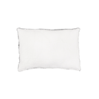 Fronce de coussin en lin | Bord brodé | Blanc 40x60cm