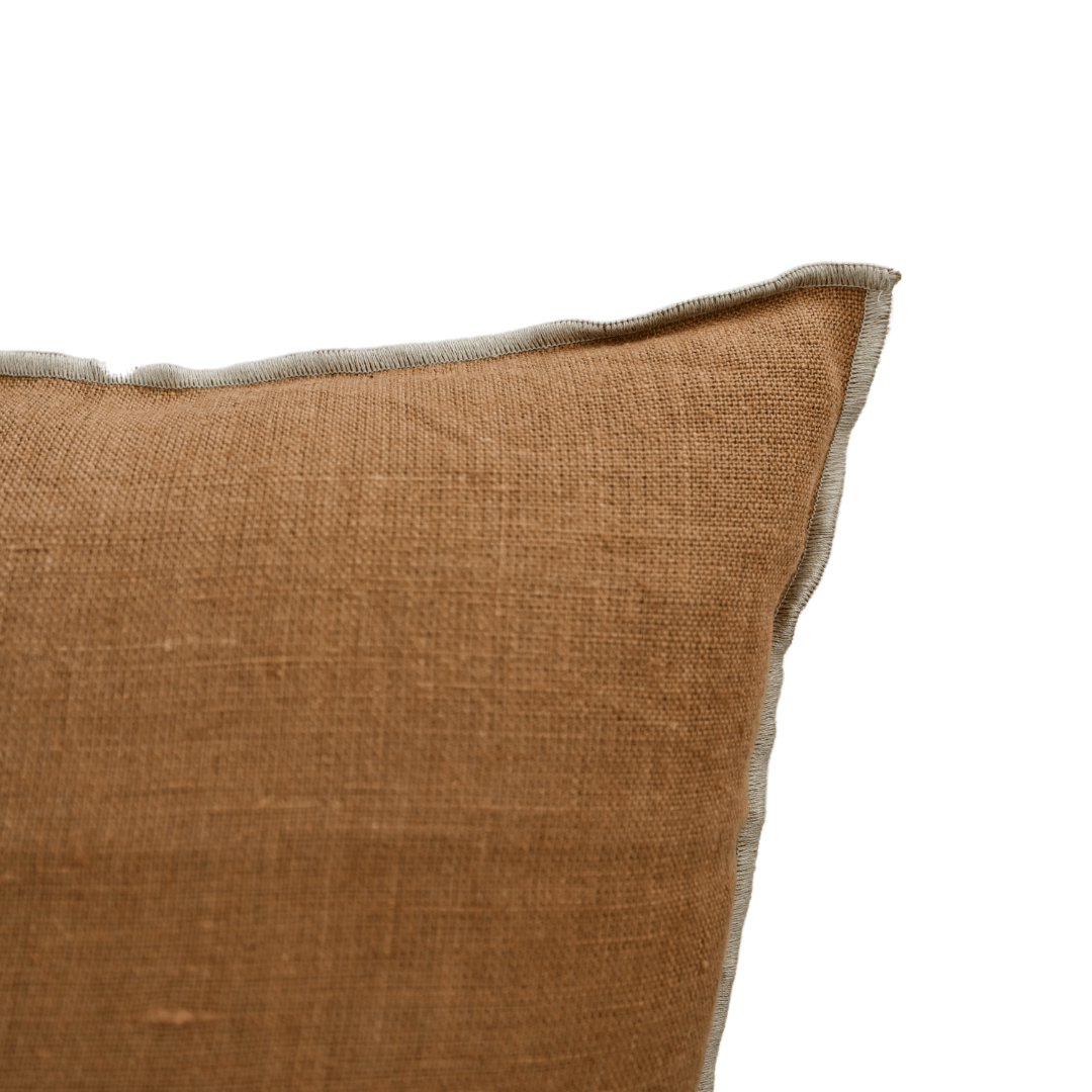 Fronce de lin pour coussin Nai Edge | Tabac 40x60cm