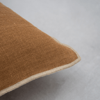 Fronce de lin pour coussin Nai Edge | Tabac 40x60cm