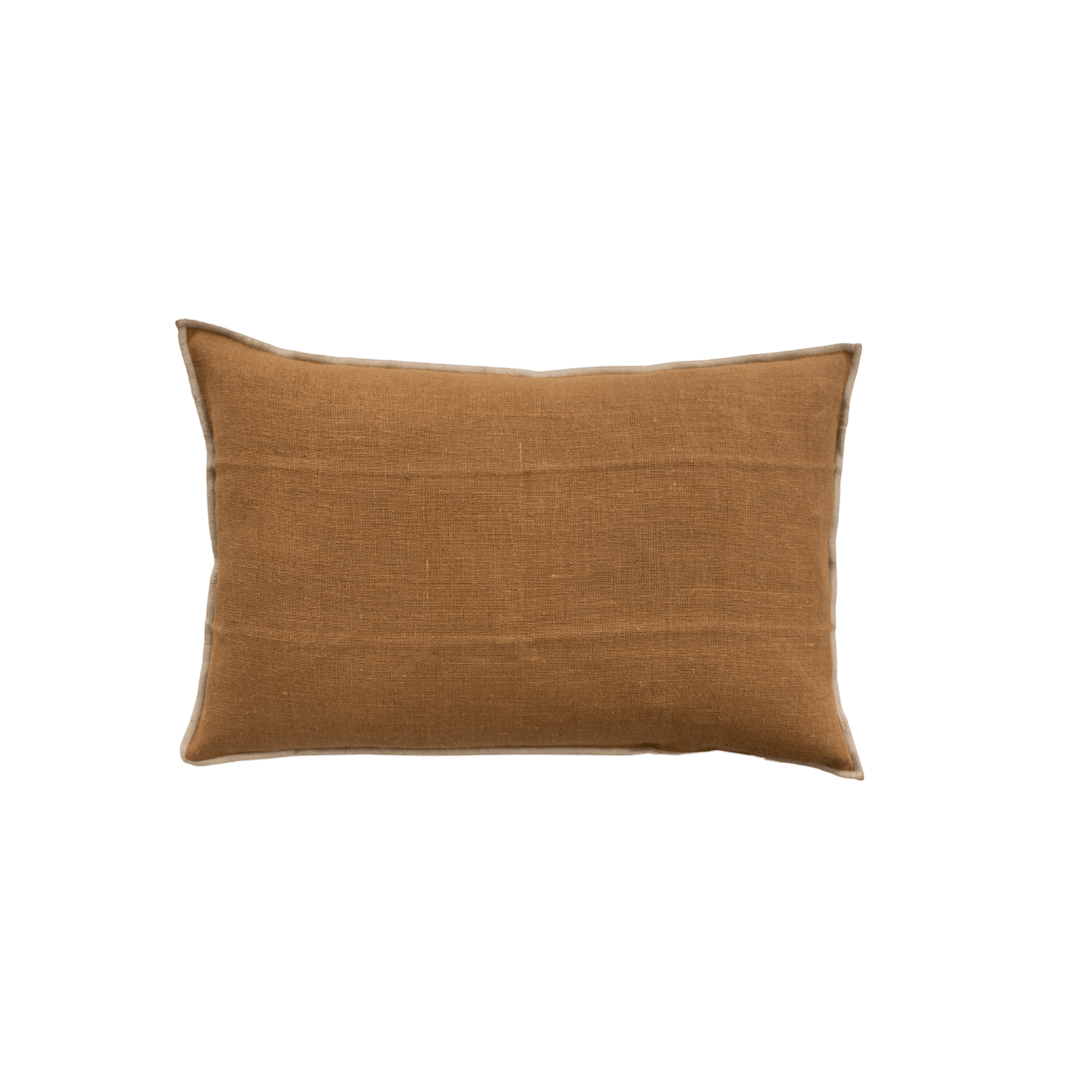 Fronce de lin pour coussin Nai Edge | Tabac 40x60cm