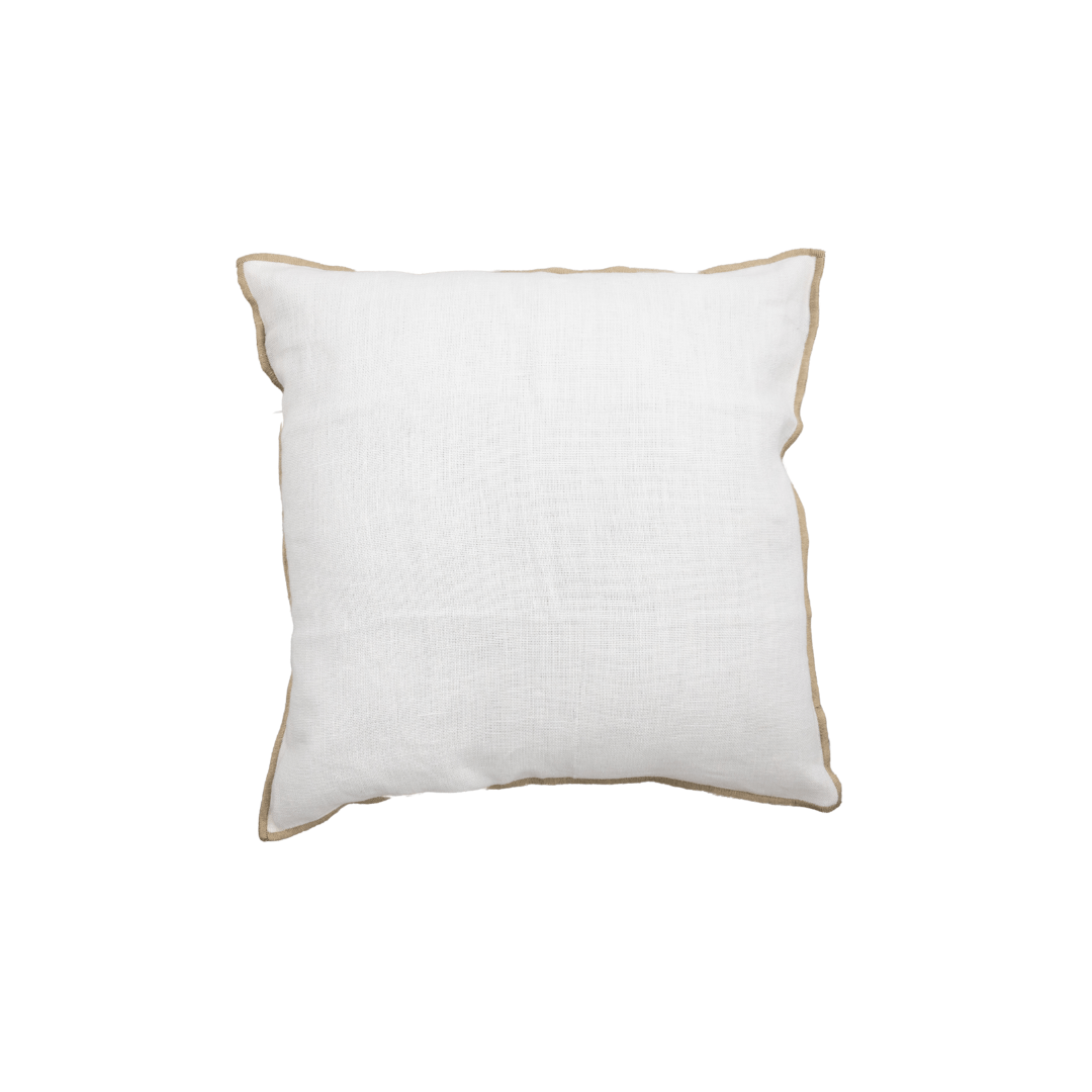 Fronce de lin pour coussin Nai Edge | Blanc 45x45cm