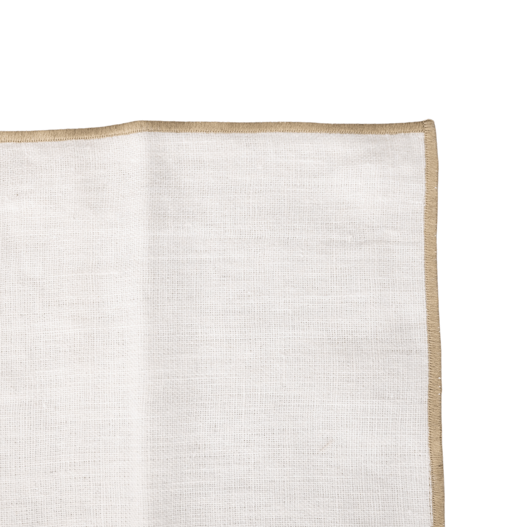Fronce de lin pour coussin Nai Edge | Blanc 45x45cm