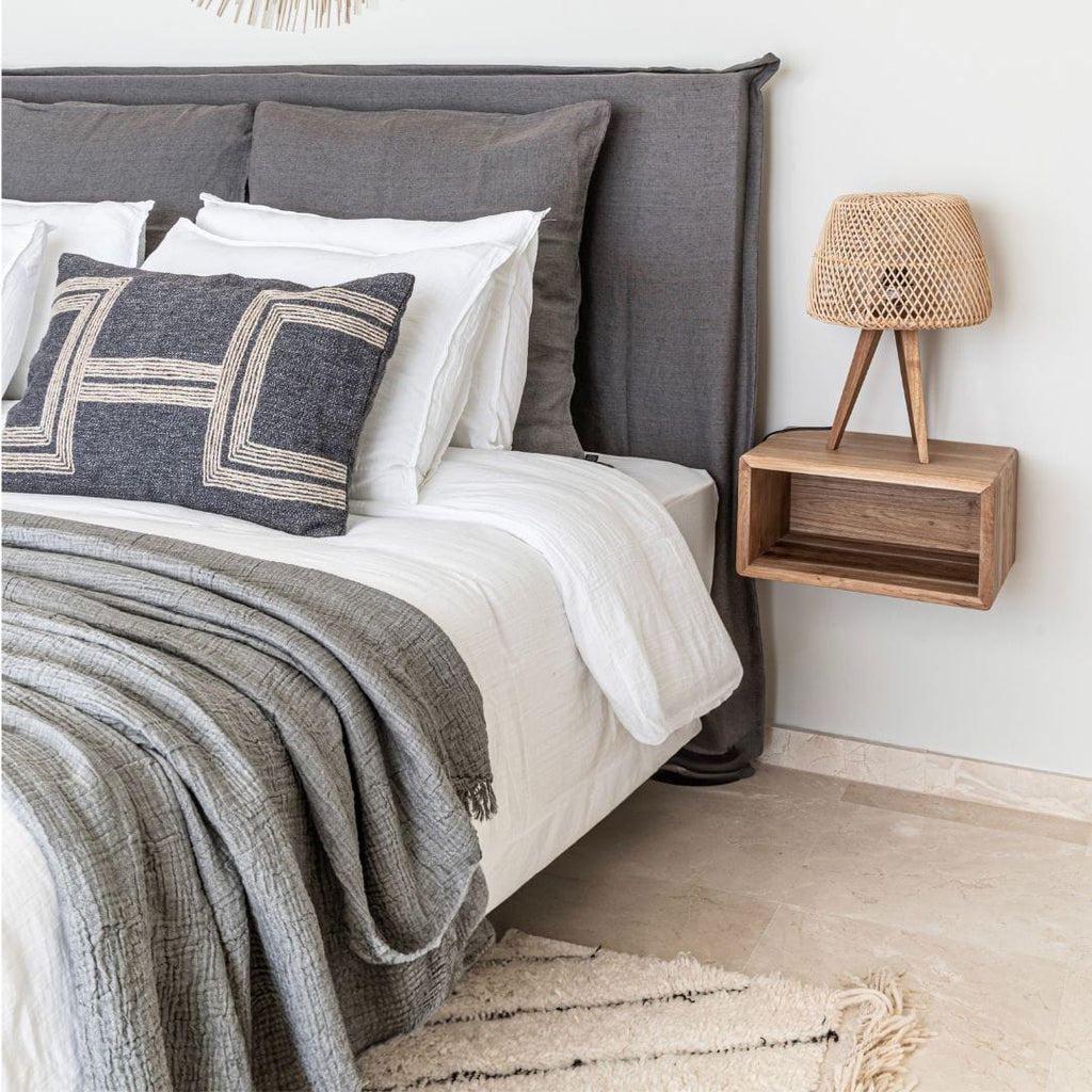 Fronce de coussin en lin | Granit lavé à la pierre 80x80cm