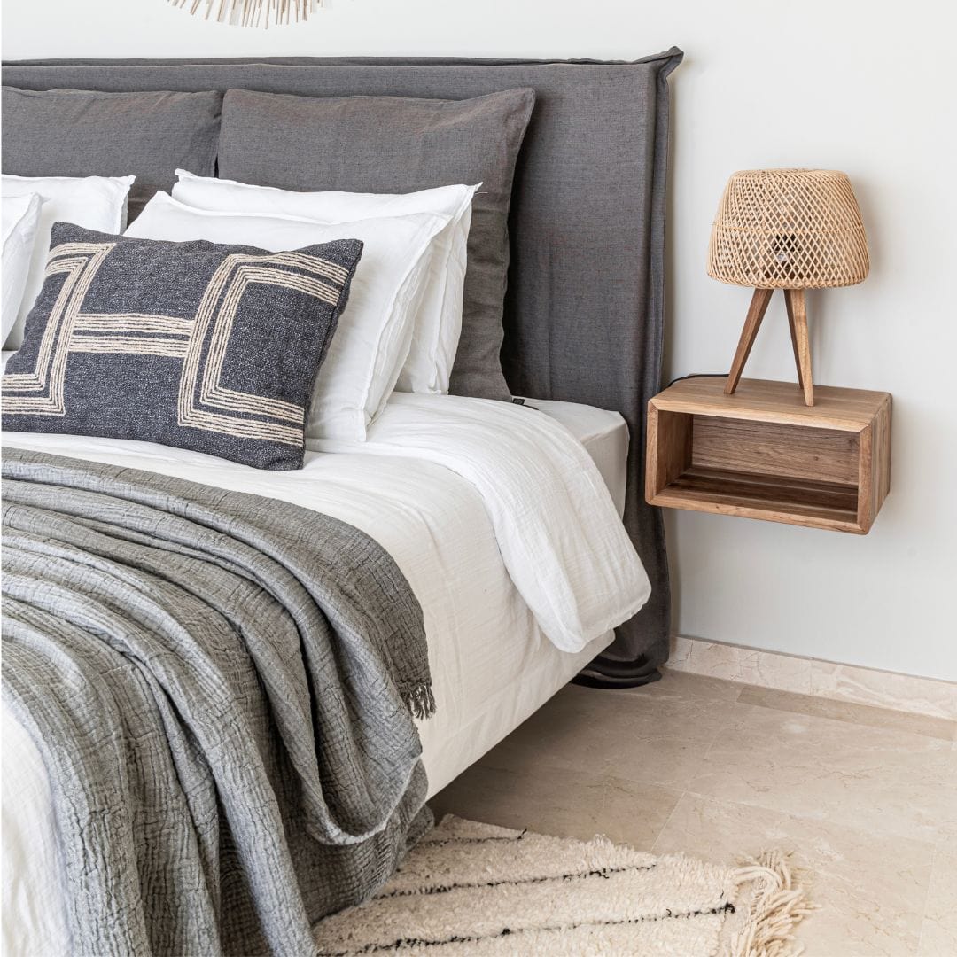 Fronce de coussin en lin | Granit lavé à la pierre 80x80cm