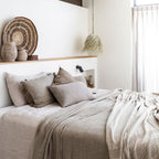 Fronce de coussin en lin | Lavé à la pierre, naturel | 40x60cm