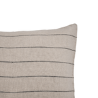 Fronce de coussin en lin | Lavé à la pierre, naturel/noir NB | 45x45cm