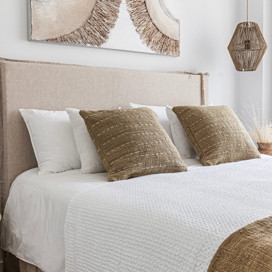 Fronce de coussin en lin | Blanc lavé | 45x45cm