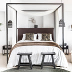 Tête de lit en lin | Noir