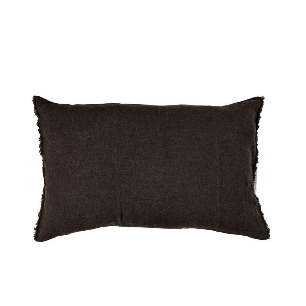 Fronce de coussin en lin | Noir 40x60cm