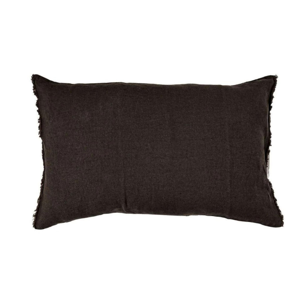 Fronce de coussin en lin | Noir 40x60cm