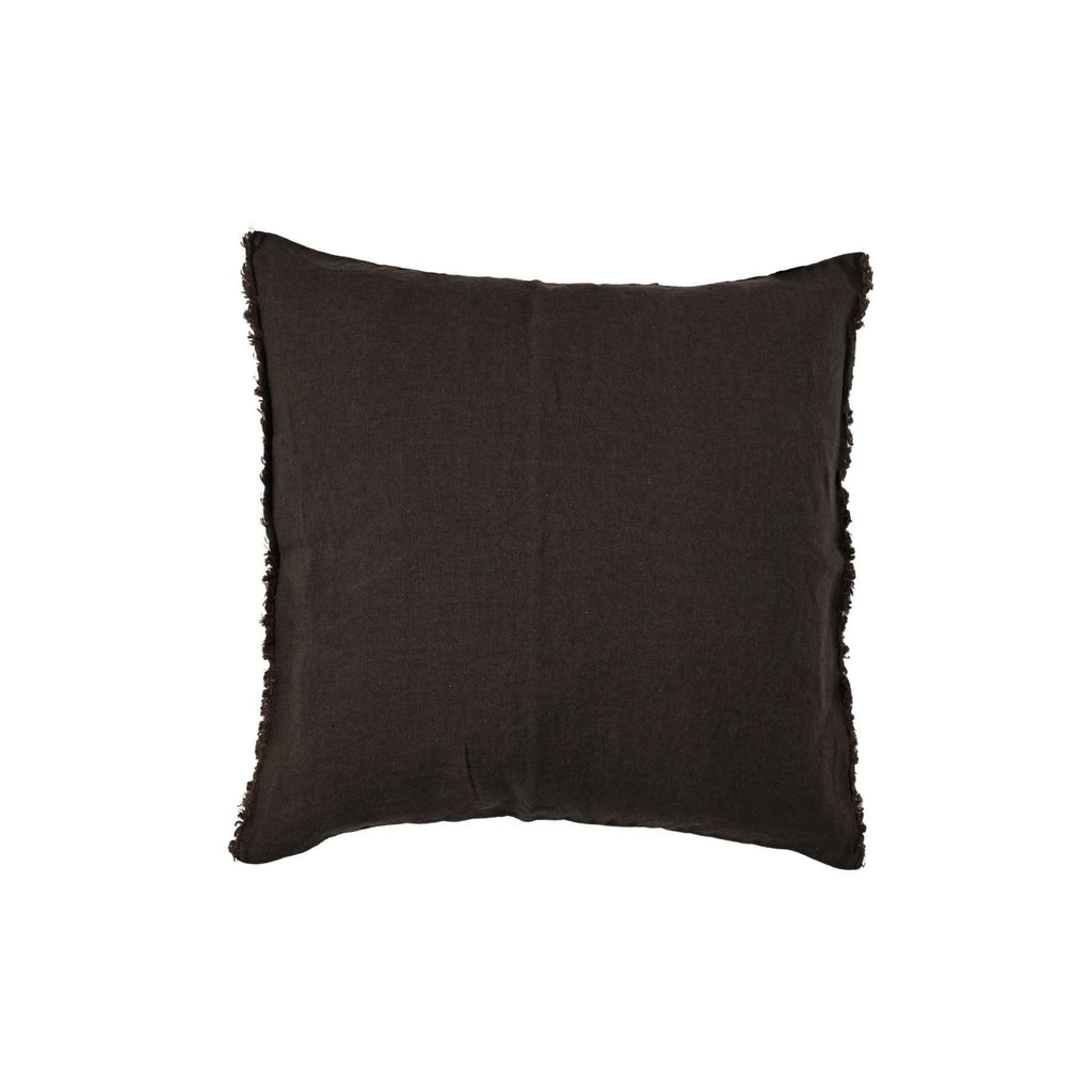 Fronce de coussin en lin | Noir 45x45cm