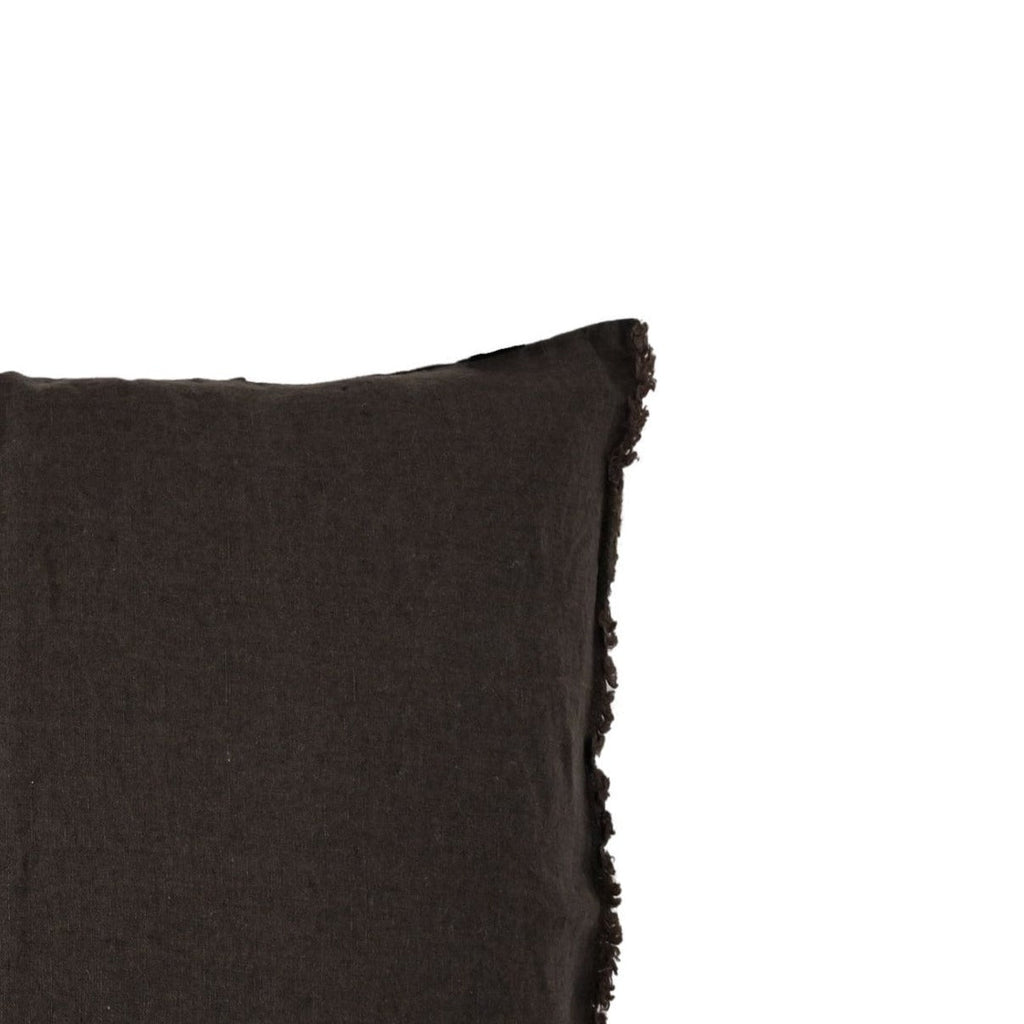 Fronce de coussin en lin | Noir 45x45cm