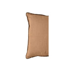 Fronce de coussin en lin | Bord brodé tabac | 40x60cm