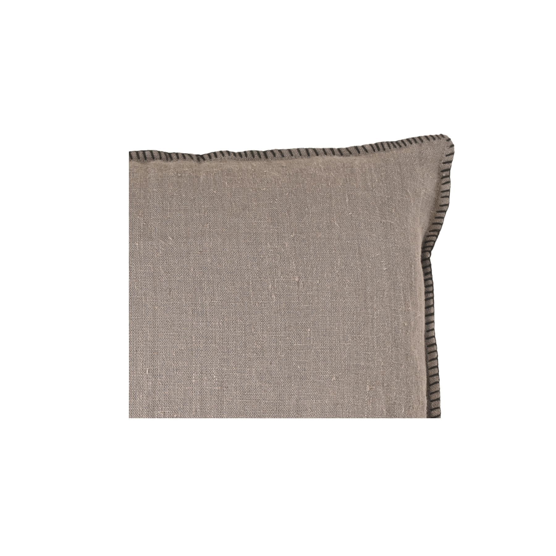 Fronce de coussin en lin | Bord brodé | Granit 40x60cm