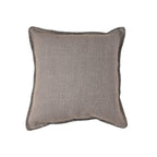 Fronce de lin pour coussin | Bord brodé | Granit 45x45cm