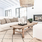 Fronce de coussin en lin | Bord brodé | Naturel 40x60cm