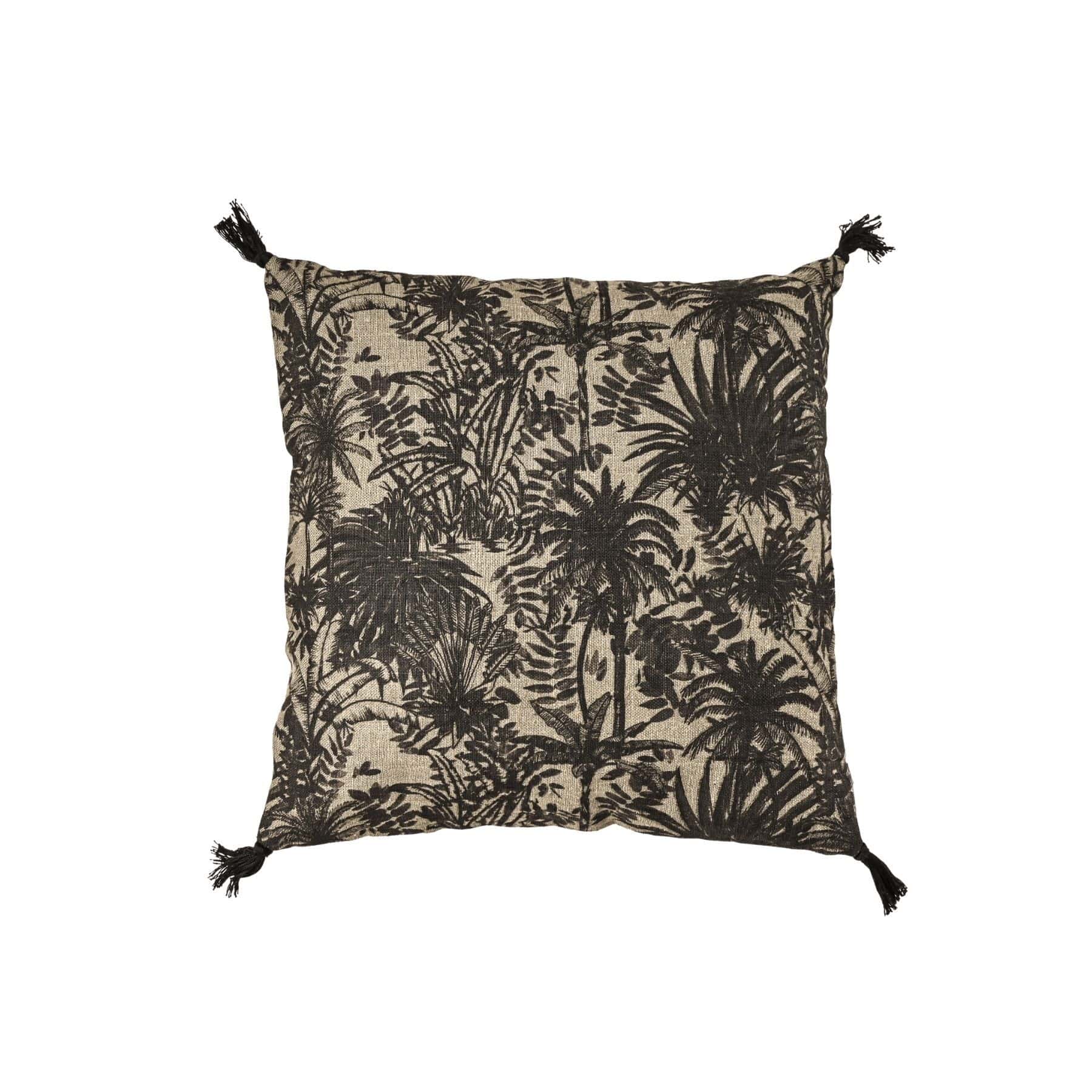 Fronce de coussin en lin | Mahe Palm | Kaki 45x45cm