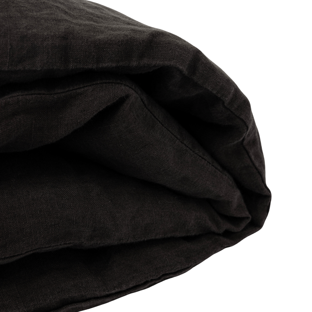 Fronde de couette en lin | Noire 200x85cm