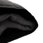 Fronce de lit en lin | Bord brodé | Granit 200x85cm