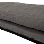 Couette en lin | Bord brodé | Granit 200x85cm