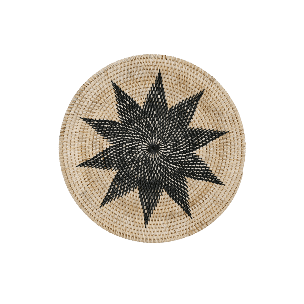 Panier décoratif Lontar | Motif décagramme | 40cm