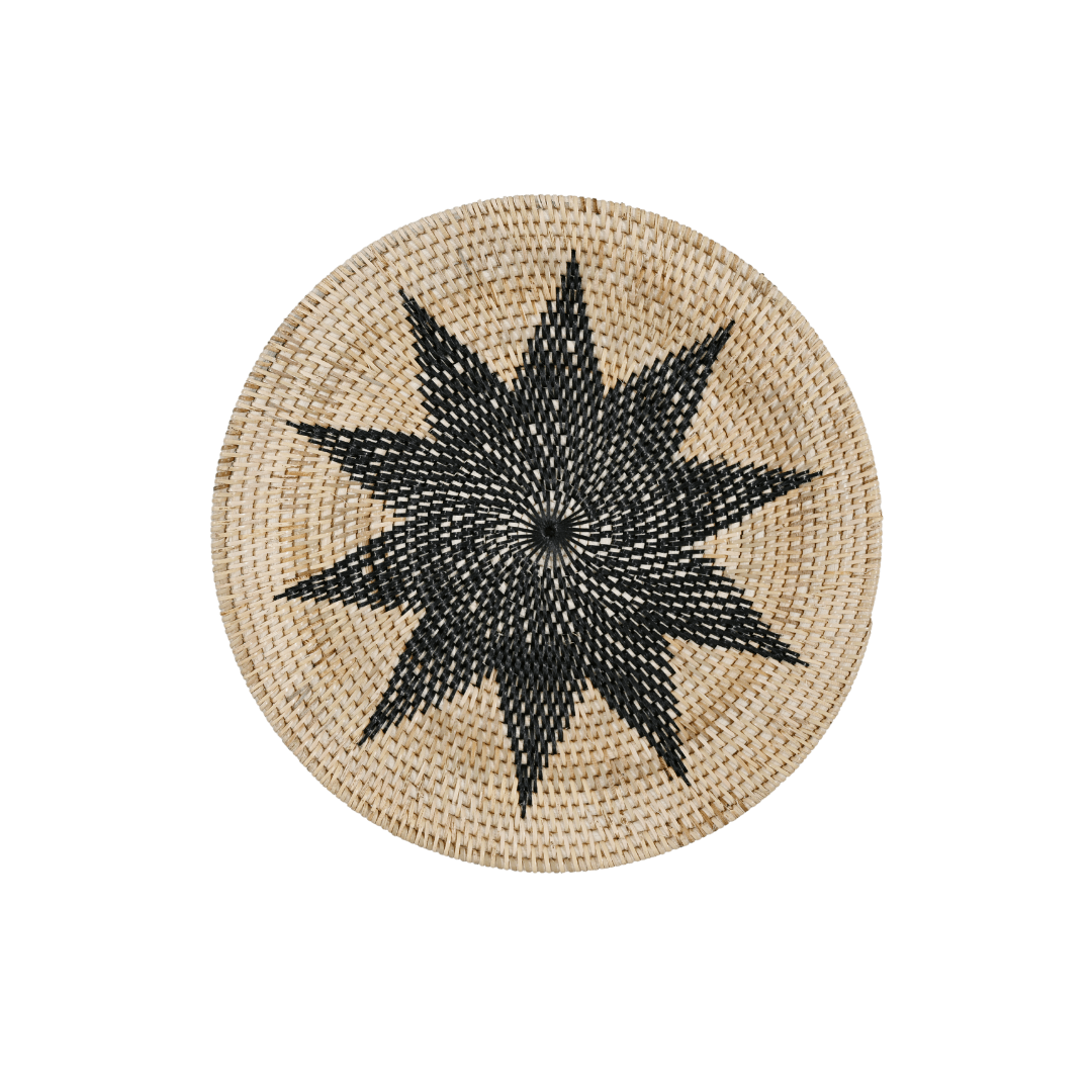 Panier décoratif Lontar | Motif décagramme | 40cm