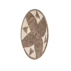 Panier décoratif Lontar | Motif losange | Marron/Blanc 30cm