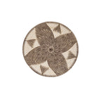 Panier décoratif Lontar | Motif losange | Marron/Blanc 30cm