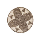 Panier décoratif Lontar | Motif losange | Marron/Blanc 40cm