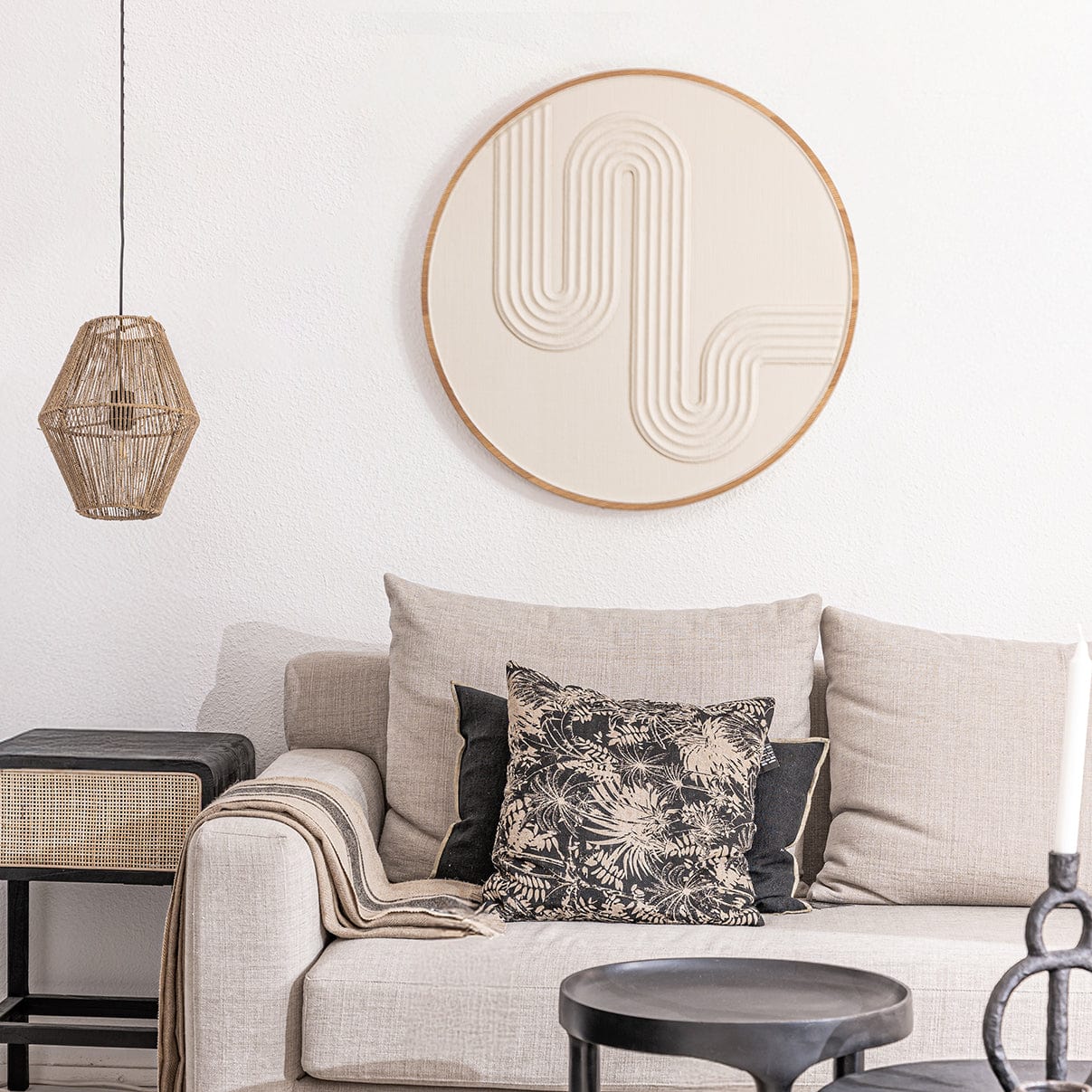 Décoration murale en forme de labyrinthe | Blanc cassé