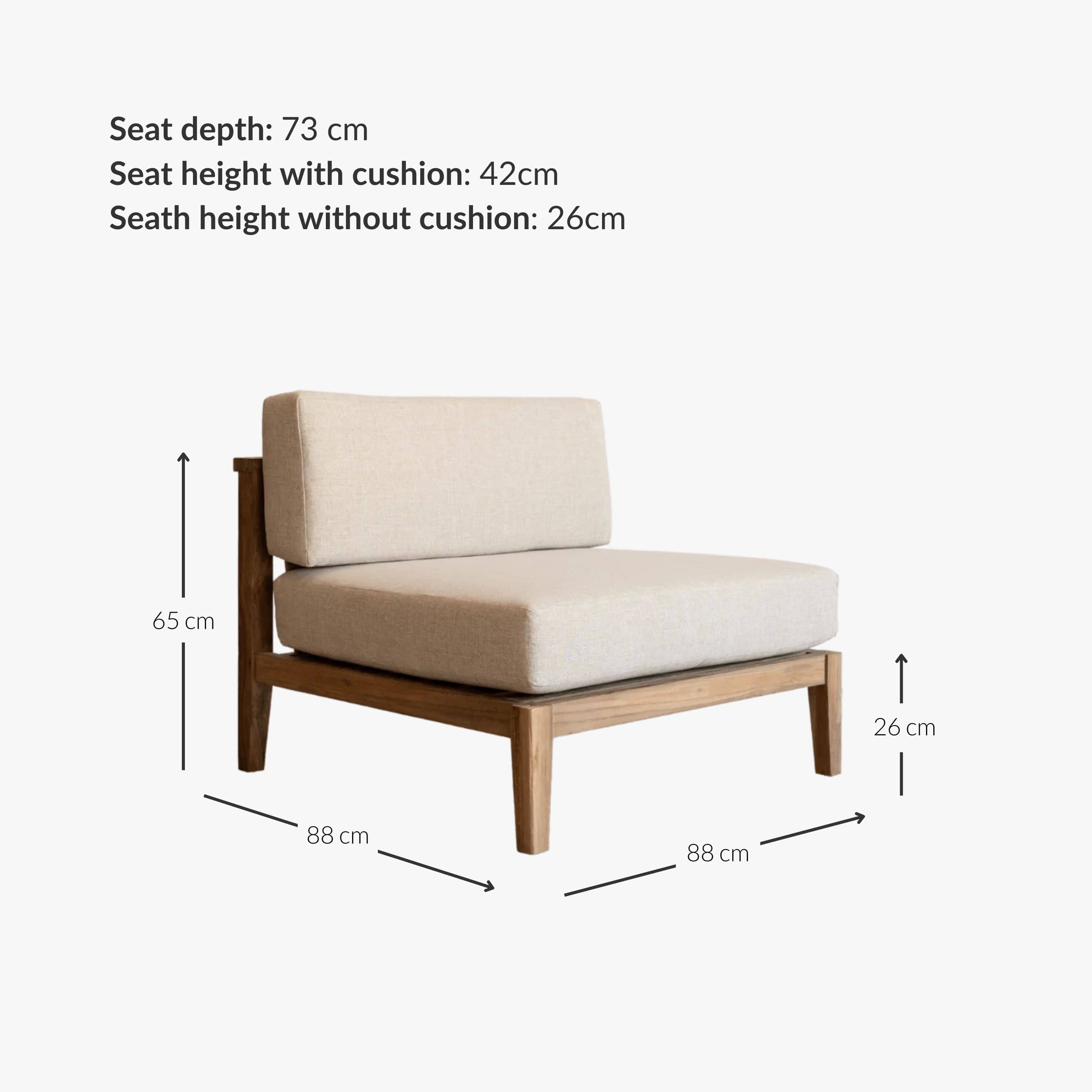 Canapé central modulaire Menorca