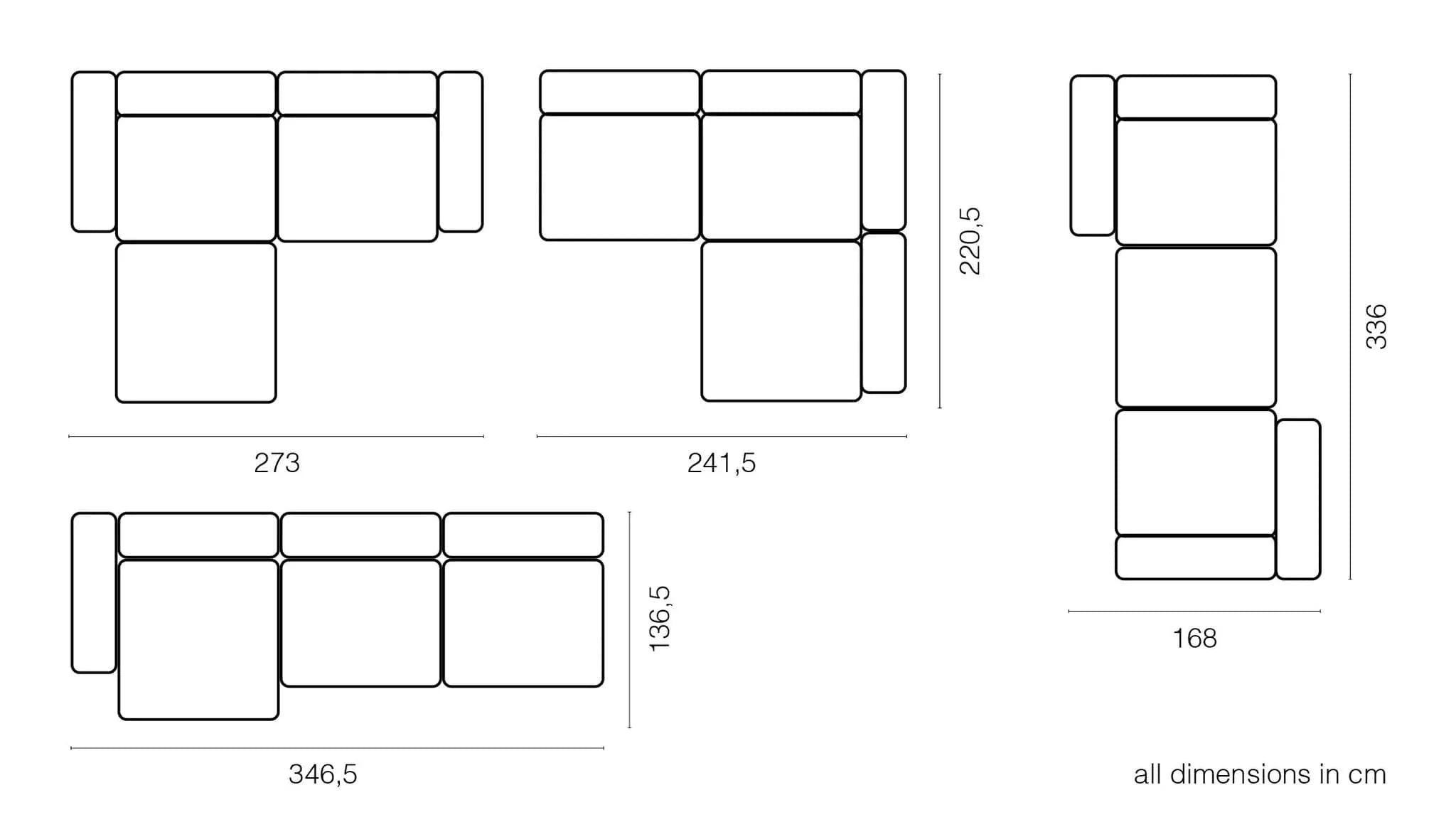 Canapé d'angle d'extérieur Vetsak L | 273x115/220.5x60cm