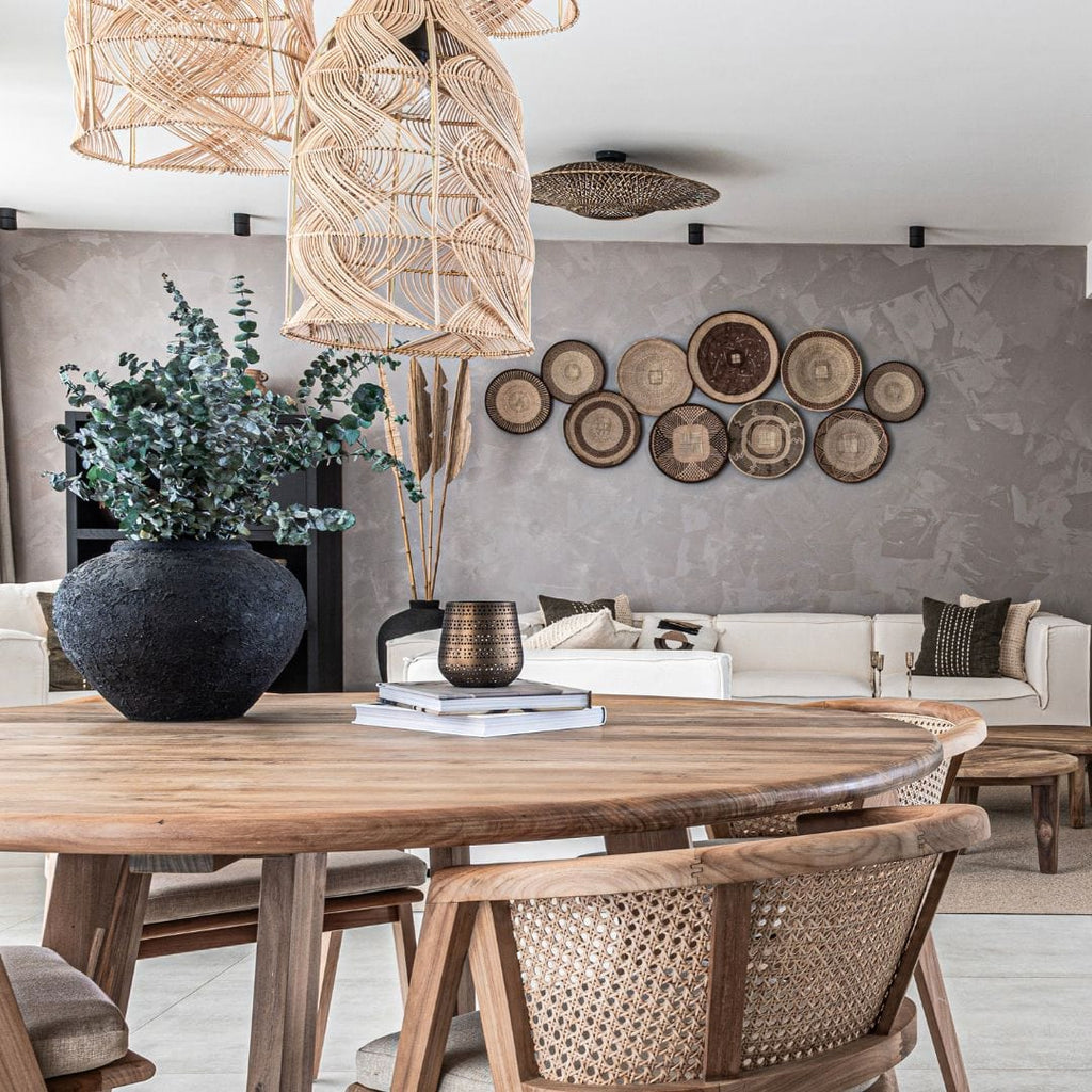 Lampe suspendue en rotin Noele