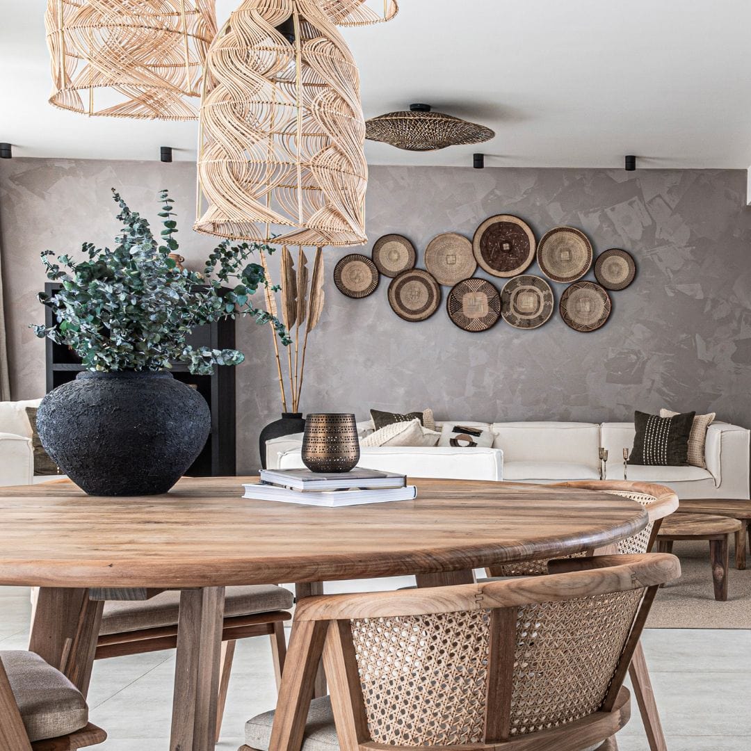 Lampe suspendue en rotin Noele