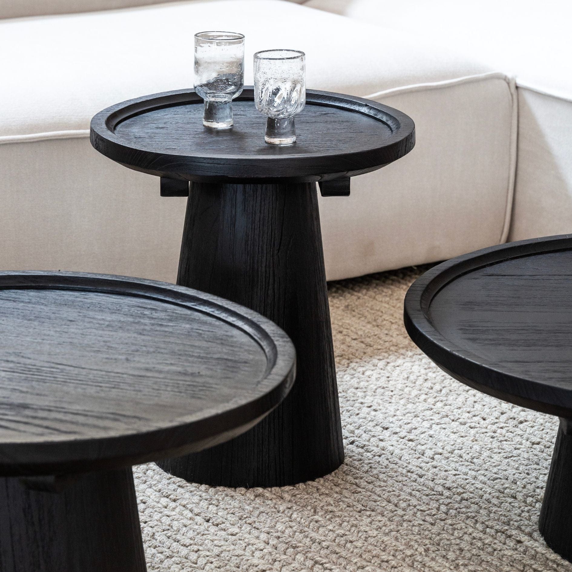 Table basse Nuku | Noire 80cm