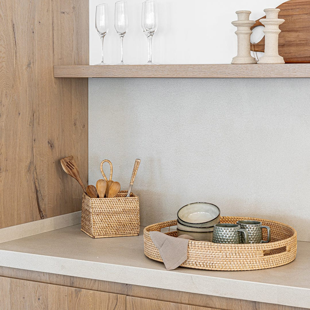 Plateau rond en rotin bio | 50cm